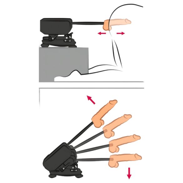 The Banger Fucking Machine - seksikone - 2 dildoja ja 1 tekopimppi