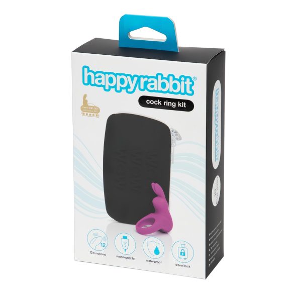 Happyrabbit Cock Kit - Värisevä Penisrengas Säilytyskotelolla (lila)
