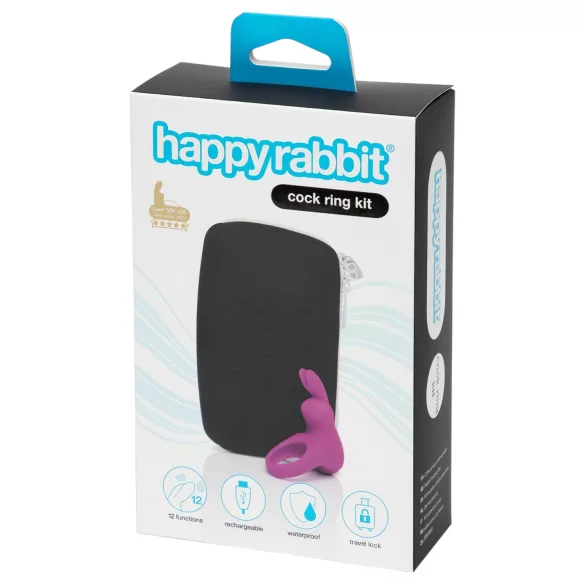 Happyrabbit - värisevä penisrengas säilytyskotelolla - lila