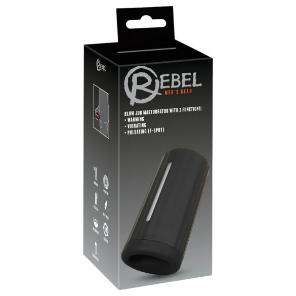 Rebel Blow Job - ladattava, 3-toimintoinen masturbaattori (musta)