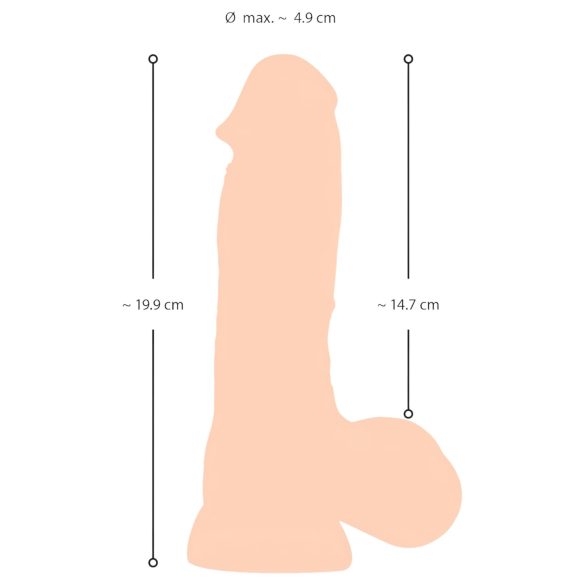 Nature Skin - dildo ihon tuntuinen - 20 cm - luonnollinen
