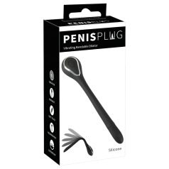   Penis Plug Dilator - vibraattori virtsaputkidilaattori - ladattava, 1cm, musta