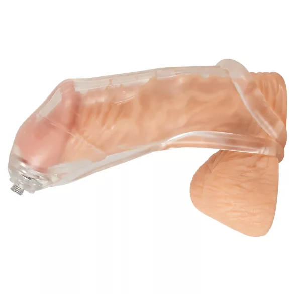 You2Toys Piss Play Sleeve - penispäällinen ulostuloletkulla (läpinäkyvä)