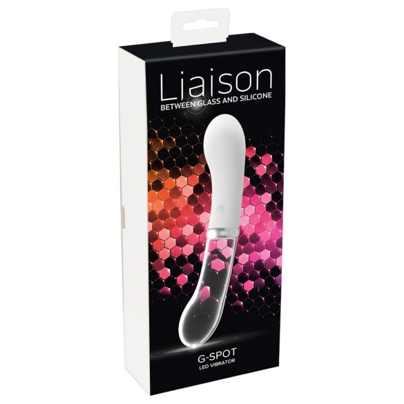 You2toys Liaison - silikonilasi LED-vibraattori (läpinäkyvä-valkoinen)