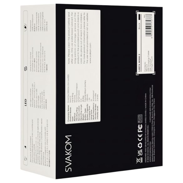 Svakom Winni 2 - älykäs, radiovibraava penisrengas (musta)