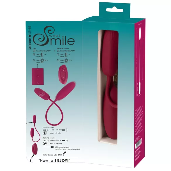 Smile Love Egg Duo - vibraatiomuna duo - anaalille ja vaginaan