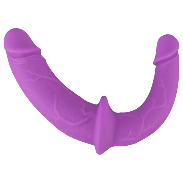 SMILE - tupladildo valjailla - kiinnitettävä - silikoni - lila/musta