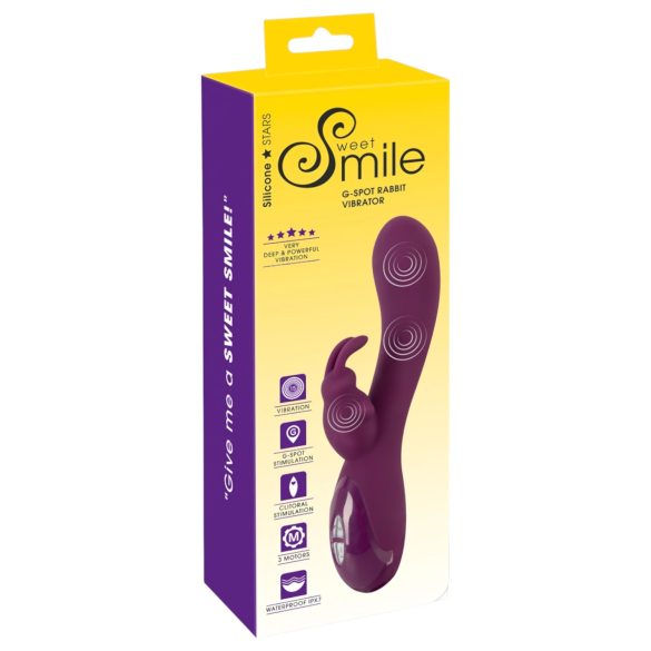SMILE - ladattava 3-moottorinen klitorisvarrellinen vibraattori (violetti)