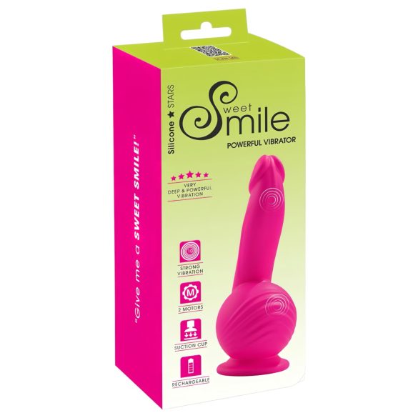 SMILE Powerful - ladattava, 2-moottorinen imukuppivibraattori (pinkki)
