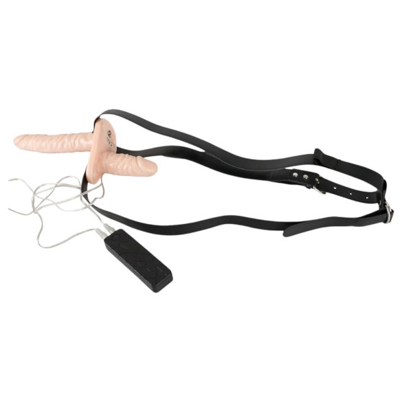 You2Toys - Strap-on duo vibraattori - luonnollinen