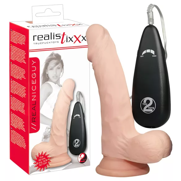 Realistixxx Aito ja Luonnollinen Vibraattori (17,5 cm)