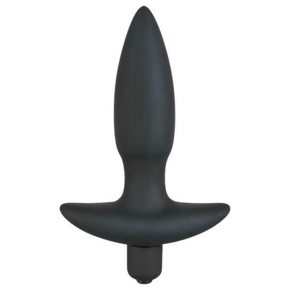 Mustan sametin pieni anaalitappi vibratorilla