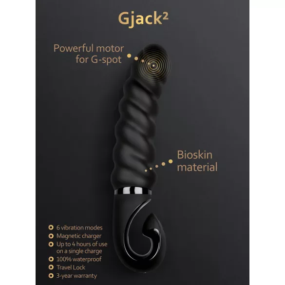 Gvibe - G-pistevibraattori - ladattava, vedenkestävä silikoninen - musta