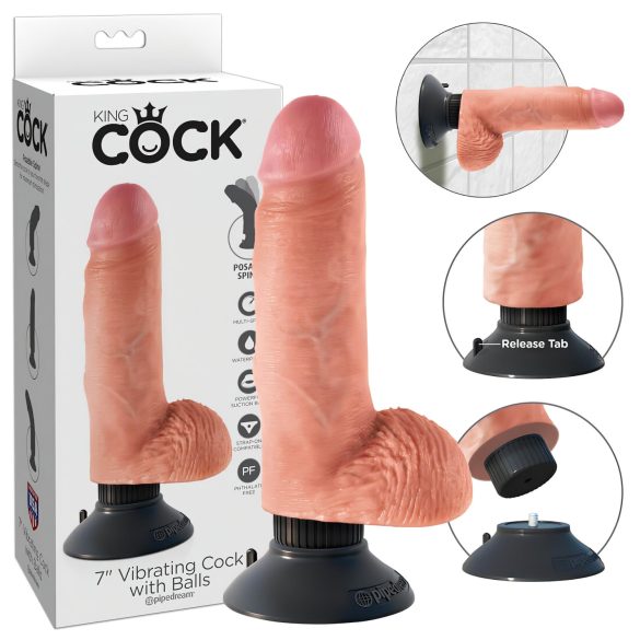 King Cock 7 - Imukuppivibraattori (18 cm) - Luonnollinen