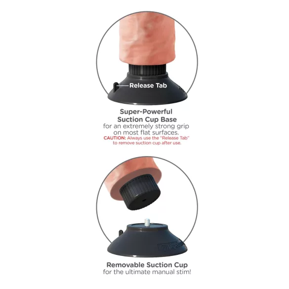 King Cock - dildo imukupilla ja vibraattorilla - 25 cm - luonnonväri