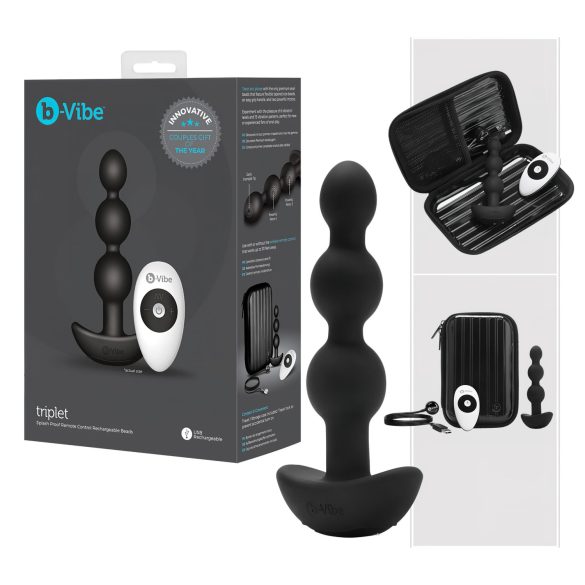 b-Vibe - kolmitehoinen akkuperävibraattori (musta)