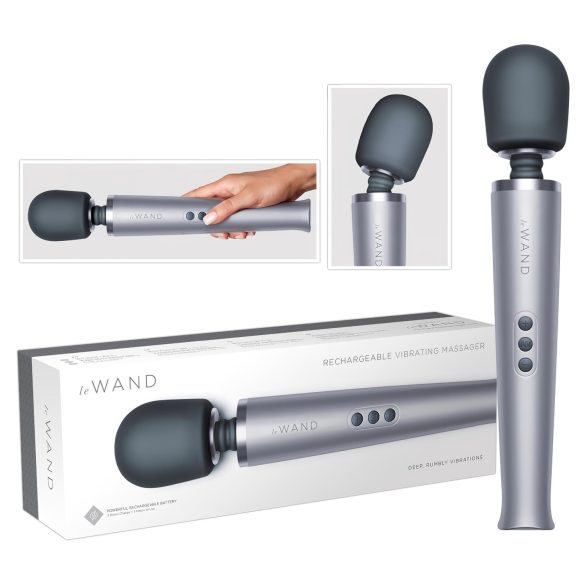 le Wand - ylellinen ladattava hierontavibraattori (hopea)