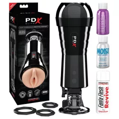   PDX Cock Compressor - masturbaattori alipaineella ja värinällä - musta