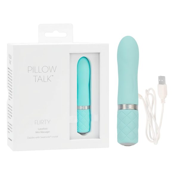 Pillow Talk Flirty - ladattava sauvavibraattori (turkoosi)