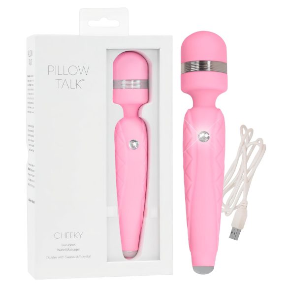 Pillow Talk Cheeky Wand - Ladattava hierontavibraattori (pinkki)