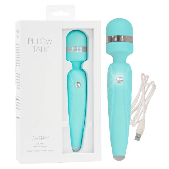 Pillow Talk Cheeky Wand - Ladattava Hierontavibraattori (Turkoosi)