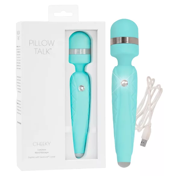 Pillow Talk Cheeky Wand - ladattava hierontavibraattori - turkoosi