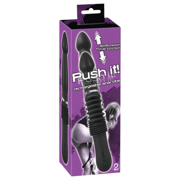 You2Toys - Push it - ladattava työntö anaalivibraattori (musta)