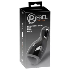   Rebel - lämmitettävä vibraattori liikkuvalla holkilla - musta