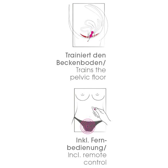 SMILE - Vibraattorimuna kaukosäätimellä - ladattava, pinkki