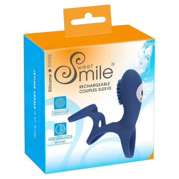SMILE Pariskunta - ladattava, värisevä penisrengas (sininen)