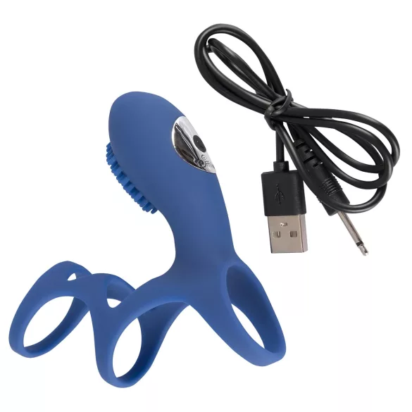 SMILE Couple - ladattava vibro penisrengas - sininen