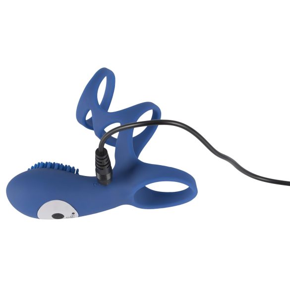 SMILE Couple - ladattava, värisevä penisrengas (sininen)