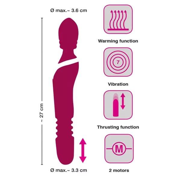 Javida Thrusting - 3-in-1 hierova vibraattori - punainen