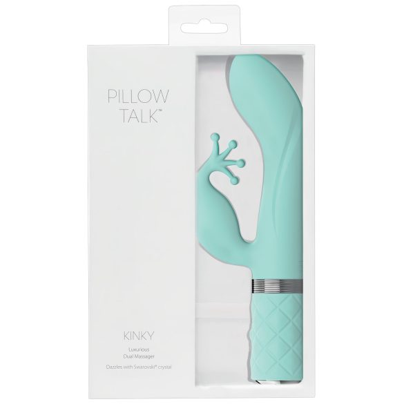 Pillow Talk Kinky - ladattava, 2-moottorinen G-pistevibraattori (turkoosi)