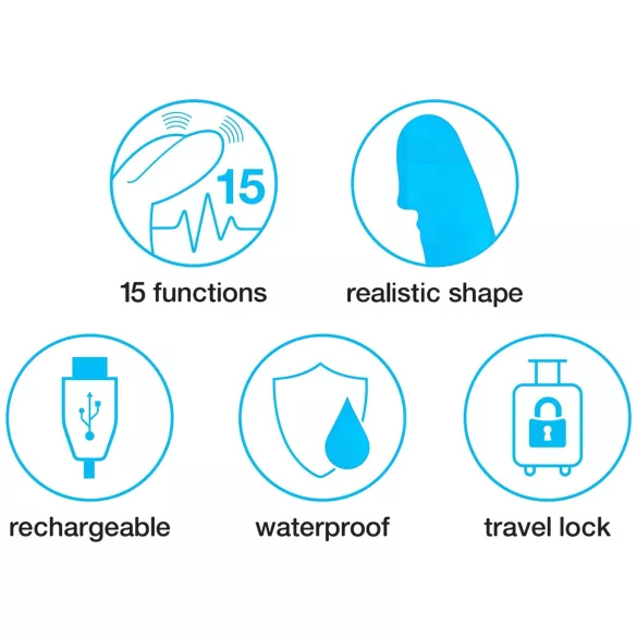 Happyrabbit - Realistinen ohut vibraattori klitorisvarrella - ladattava lila