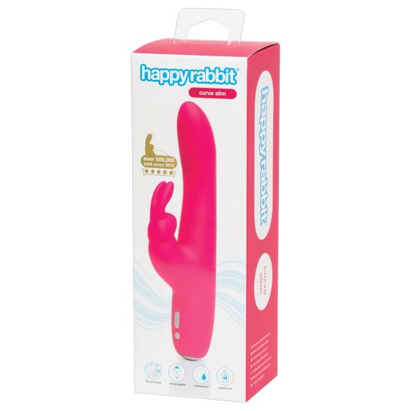 Happyrabbit Curve Slim - vedenkestävä klitorisstimulaattori (pinkki)