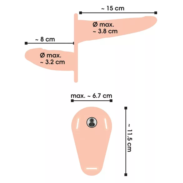 You2Toys - Strap-on tupladildo vibraattori - iho