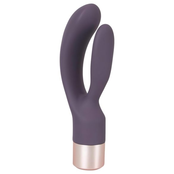 You2Toys Elegant Double - ladattava, klitorishaarukalla varustettu vibraattori (violetti)