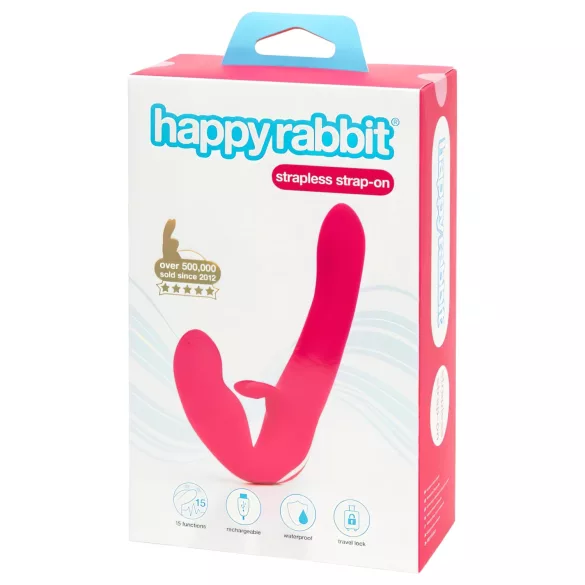 Happyrabbit - strap-on vibraattori - johdoton - pinkki