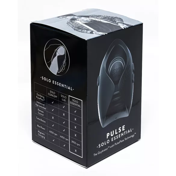 Hot Octopuss Pulse Solo Essential - vibraattori miehille - ladattava - musta