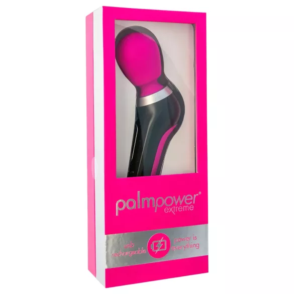 PalmPower Extreme Wand - ladattava hierontavibraattori - pinkki/musta
