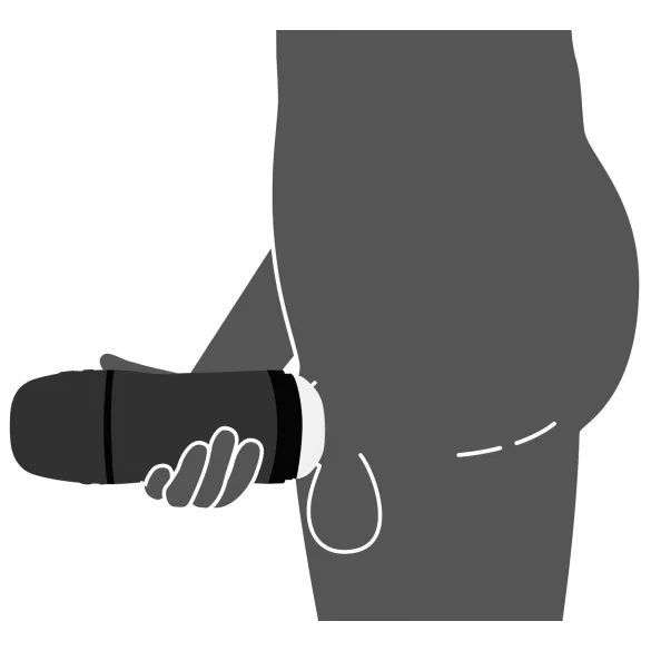 Rebel - 2in1 masturbaattori imulla ja värinällä - musta