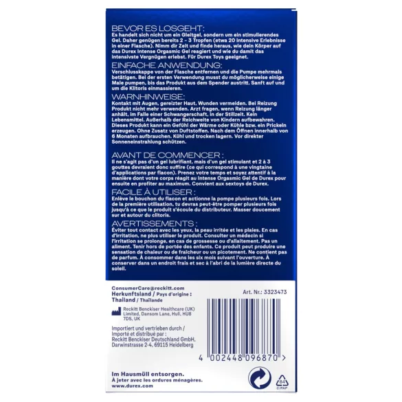 Durex Intense Orgasmic - klitoriskiihotusgeeli (10 ml)