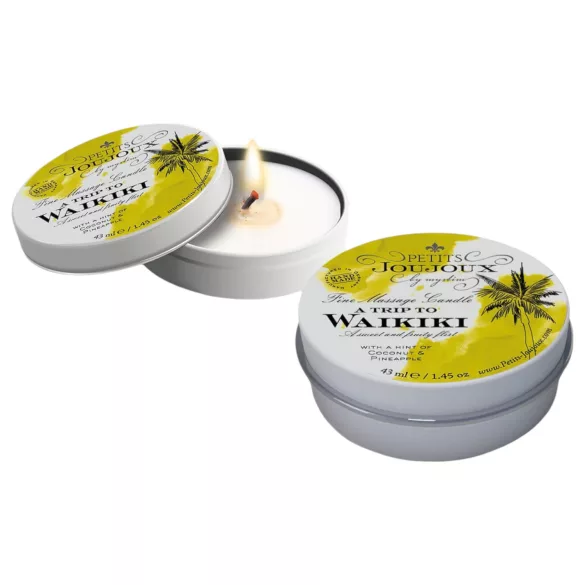 Petits Joujoux Waikiki - hierontakynttilä - kookos-ananas - 43 ml