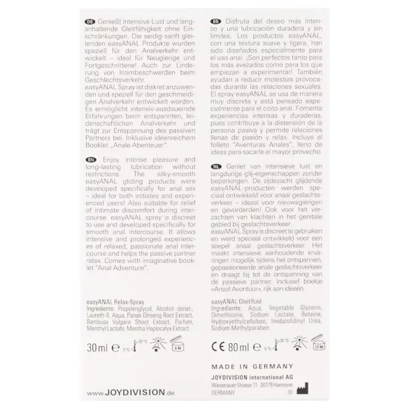 easyANAL - anaalisetti - hoito ja liukuvoide - 2 kpl