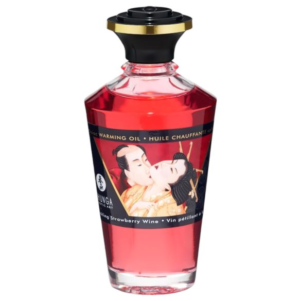Shunga - Lämmittävä hierontaöljy - Mansikka-samppanja (100ml)