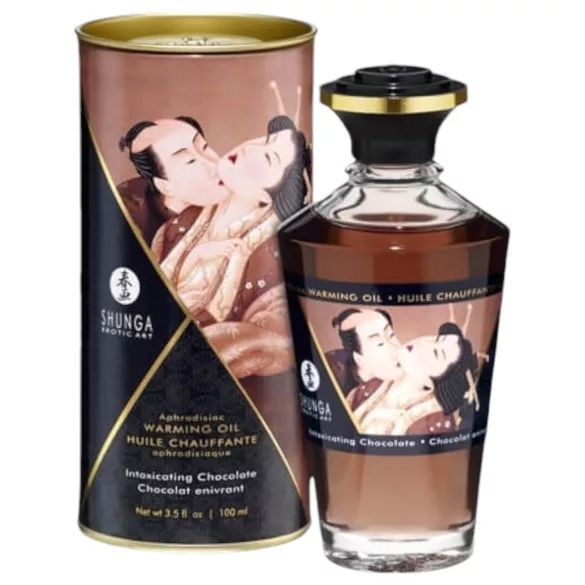 Shunga - lämmittävä hierontaöljy - suklaa - 100 ml