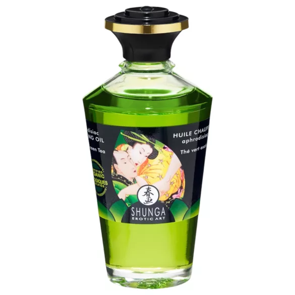 Shunga - lämmittävä hierontaöljy - vihreä tee - 100 ml