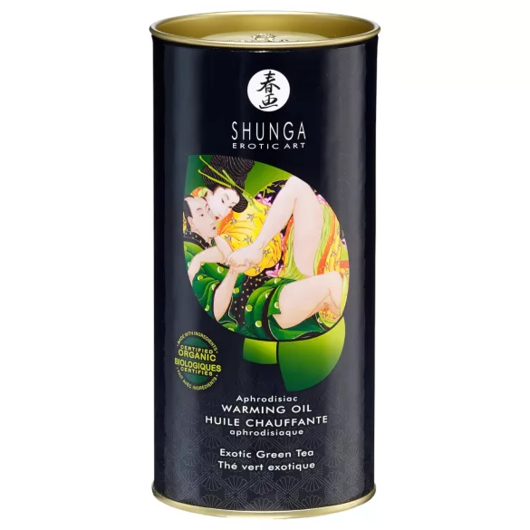Shunga - lämmittävä hierontaöljy - vihreä tee - 100 ml