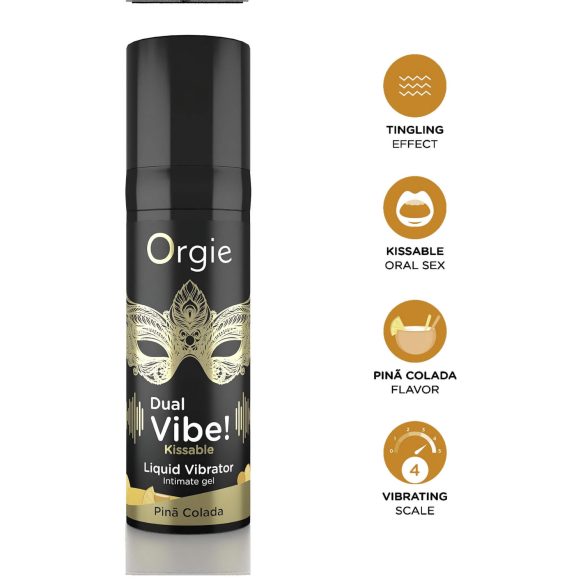 Orgie Dual Vibe! - nestemäinen vibraattori - pina colada - 15 ml